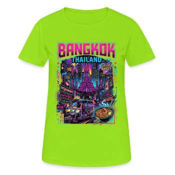Bangkok Thailand Tuk Tuk - Frauen T-Shirt atmungsaktiv - Neongrün - Vorne - AI Model Female 172 dark (172cm)