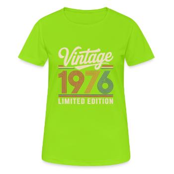 Original 1976 Vintage Vintage Anniversaire Rétro - T-shirt respirant Femme - vert néon - Devant - AI Model Female 172 dark (172cm)