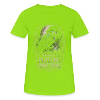 Raven Raven Probably Plotting Something - Women's Breathable T-Shirt - neon green - Front - AI Model Female 172 dark (172cm)