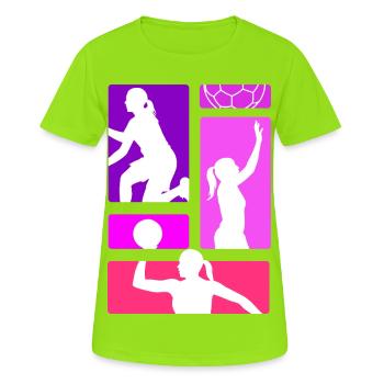 Handball Joueur de handball Entraîneur de handball Don de fan - T-shirt respirant Femme - vert néon - Devant - AI Model Female 172 dark (172cm)