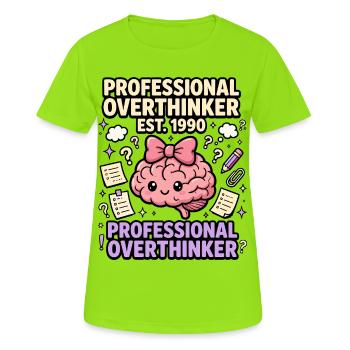 Professional Overthinker Seit 1990 - Frauen T-Shirt atmungsaktiv - Neongrün - Vorne - AI Model Female 172 dark (172cm)