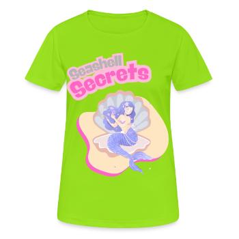Geheimnis der Muschel - Frauen T-Shirt atmungsaktiv - Neongrün - Vorne - AI Model Female 172 dark (172cm)