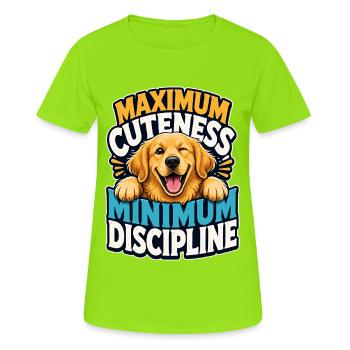 Golden Retriever - Frauen T-Shirt atmungsaktiv - Neongrün - Vorne - AI Model Female 172 dark (172cm)