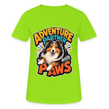 Shetland Shepherd - Frauen T-Shirt atmungsaktiv - Neongrün - Vorne - AI Model Female 172 dark (172cm)