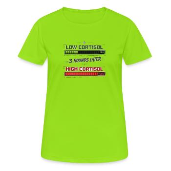 Low Cortisol – 3 Rounds Later - Women's Breathable T-Shirt - neon green - Front - AI Model Female 172 dark (172cm)