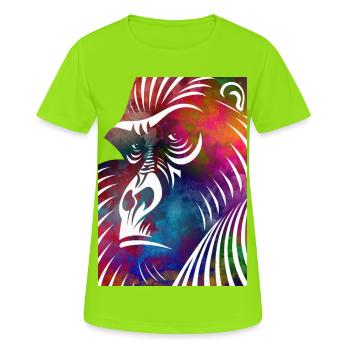 Portrait of a Gorilla - Women's Breathable T-Shirt - neon green - Front - AI Model Female 172 dark (172cm)