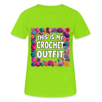 Crochet Outfit Statement - Women's Breathable T-Shirt - neon green - Front - AI Model Female 172 dark (172cm)