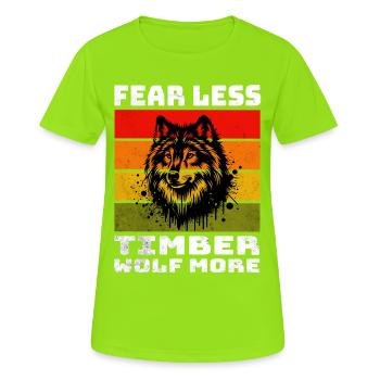 Timber Wolf Grey Wolf - Women's Breathable T-Shirt - neon green - Front - AI Model Female 172 dark (172cm)