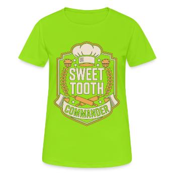 Pastry Chef Sweet Tooth Commander Pastry Artist - Women's Breathable T-Shirt - neon green - Front - AI Model Female 172 dark (172cm)