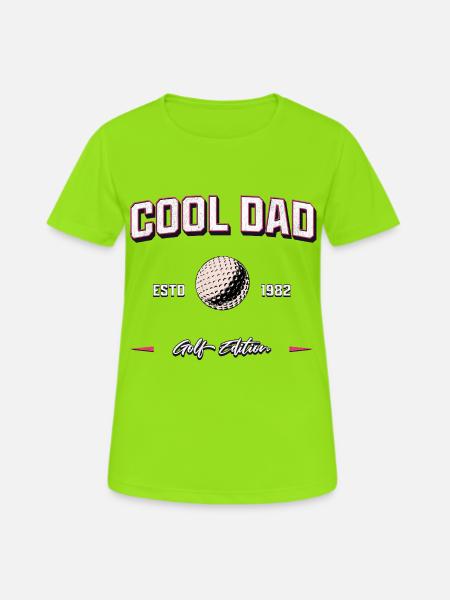 Cool Dad 1982 Golf Papa Geburtstag Geschenk - Frauen T-Shirt atmungsaktiv - Neongrün