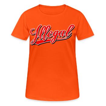 démo illégale illégalement illégale - T-shirt respirant Femme - orange néon - Devant - AI Model Female 172 dark (172cm)