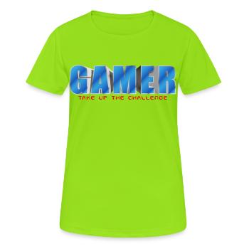 NERDY forever - Gamer - Women's Breathable T-Shirt - neon green - Front - AI Model Female 172 dark (172cm)