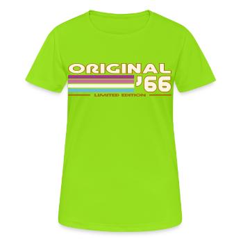 1966 - Frauen T-Shirt atmungsaktiv - Neongrün - Vorne - AI Model Female 172 dark (172cm)
