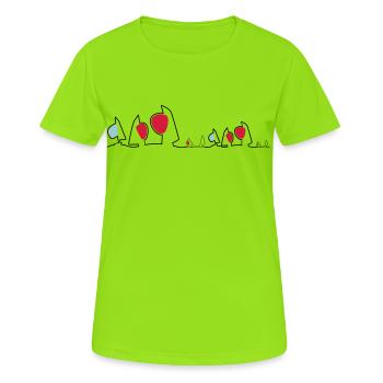 Regatta Skyline Segelboote Segeln Segelsport Boote - Frauen T-Shirt atmungsaktiv - Neongrün - Vorne - AI Model Female 172 dark (172cm)