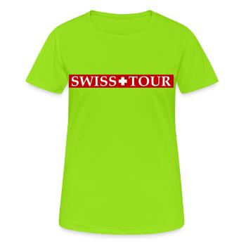 Tour Suisse - T-shirt respirant Femme - vert néon - Devant - AI Model Female 172 dark (172cm)
