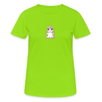 Cute unicorn with peace sign - Women's Breathable T-Shirt - neon green - Front - AI Model Female 172 dark (172cm)