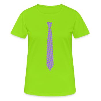 Krawatte - Frauen T-Shirt atmungsaktiv - Neongrün - Vorne - AI Model Female 172 dark (172cm)