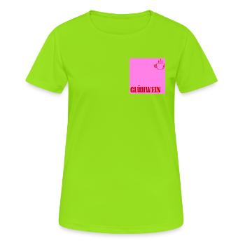 Vin chaud Noël - T-shirt respirant Femme - vert néon - Devant - AI Model Female 172 dark (172cm)