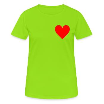 Heart Collection: Die absolute Liebe - Frauen T-Shirt atmungsaktiv - Neongrün - Vorne - AI Model Female 172 dark (172cm)