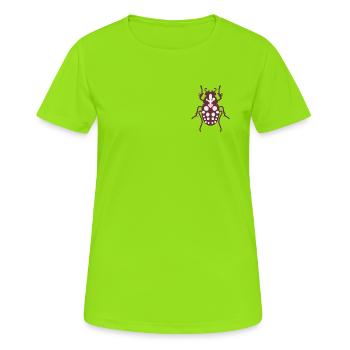 Polka Dot Insekt L Entomologie L Weinrot - Frauen T-Shirt atmungsaktiv - Neongrün - Vorne - AI Model Female 172 dark (172cm)