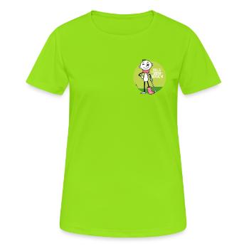 Strichel - Hals und Beinbruch - Genesungswünsche  - Frauen T-Shirt atmungsaktiv - Neongrün - Vorne - AI Model Female 172 dark (172cm)