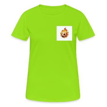 Feuerball Fußballkugel - Frauen T-Shirt atmungsaktiv - Neongrün - Vorne - AI Model Female 172 dark (172cm)