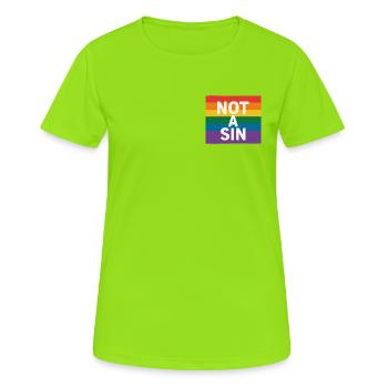 Not A Sin - Women's Breathable T-Shirt - neon green - Front - AI Model Female 172 dark (172cm)