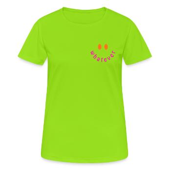 Whatever Smile - Design drôle de déclaration Y2K - T-shirt respirant Femme - vert néon - Devant - AI Model Female 172 dark (172cm)