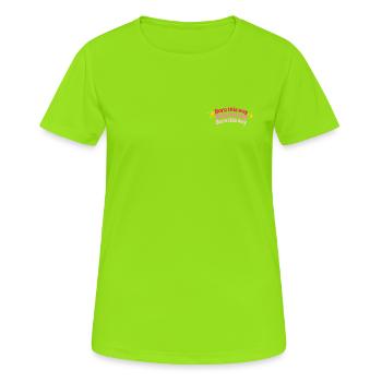 Né comme ça - T-shirt respirant Femme - vert néon - Devant - AI Model Female 172 dark (172cm)