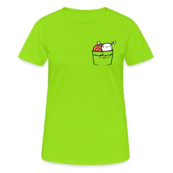 Snail Chest Bag Shirt Bag Bag on the Go - Women's Breathable T-Shirt - neon green - Front - AI Model Female 172 dark (172cm)