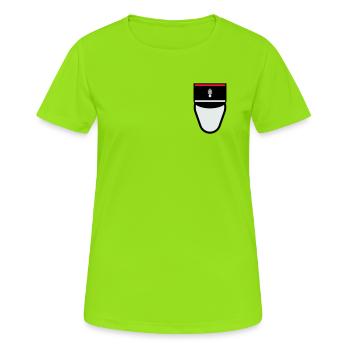 Gendarme Képi G.R. (Gendarme Républicain) - T-shirt respirant Femme - vert néon - Devant - AI Model Female 172 dark (172cm)