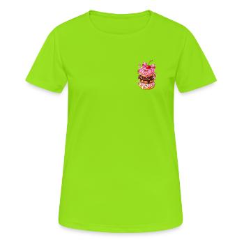 Kawaii Donut Stack Ribbon - Women's Breathable T-Shirt - neon green - Front - AI Model Female 172 dark (172cm)