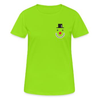 Clown - T-shirt respirant Femme - vert néon - Devant - AI Model Female 172 dark (172cm)