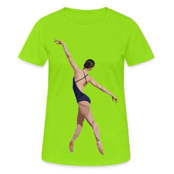 Ballerina_Polygon - T-shirt respirant Femme - vert néon - Devant - AI Model Female 172 dark (172cm)