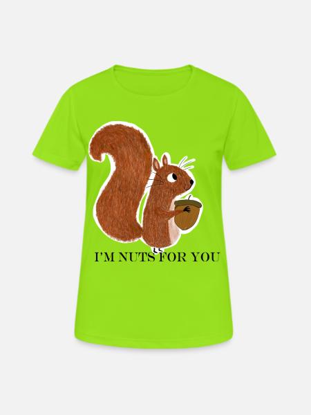 Squirrel with acorn - Women's Breathable T-Shirt - neon green