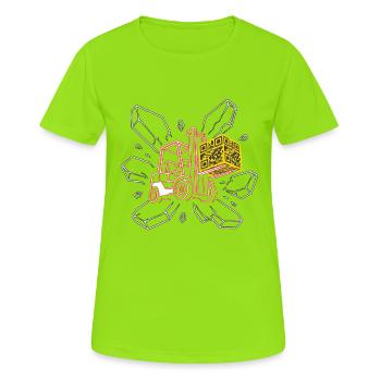 Conducteur de chariot élévateur drôle – Logistique - T-shirt respirant Femme - vert néon - Devant - AI Model Female 172 dark (172cm)