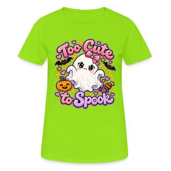 Too Cute to Spook Geist - Frauen T-Shirt atmungsaktiv - Neongrün - Vorne - AI Model Female 172 dark (172cm)