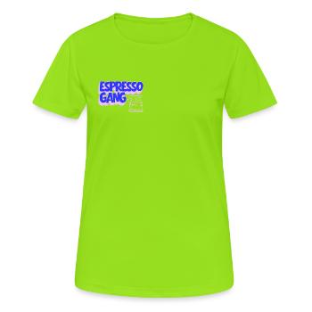 Cours d’espresso - T-shirt respirant Femme - vert néon - Devant - AI Model Female 172 dark (172cm)