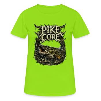 Pike Core Pike Fishing - Women's Breathable T-Shirt - neon green - Front - AI Model Female 172 dark (172cm)