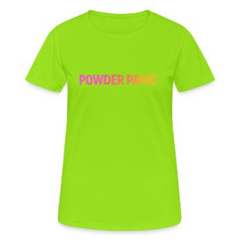 Powder Panic - Frauen T-Shirt atmungsaktiv - Neongrün - Vorne - AI Model Female 172 dark (172cm)