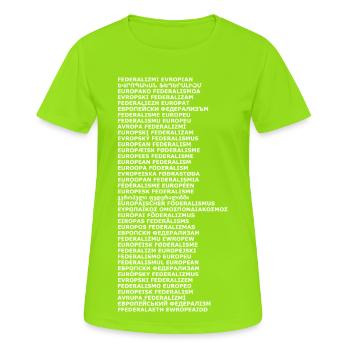 European Federalism - Women's Breathable T-Shirt - neon green - Front - AI Model Female 172 dark (172cm)