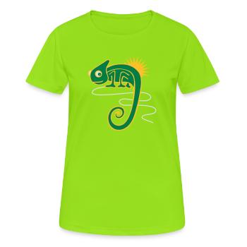Le caméléon - T-shirt respirant Femme - vert néon - Devant - AI Model Female 172 dark (172cm)