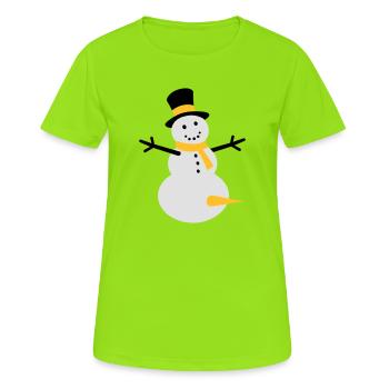 snow fun - Frauen T-Shirt atmungsaktiv - Neongrün - Vorne - AI Model Female 172 dark (172cm)