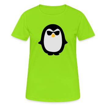 Pinguin - Frauen T-Shirt atmungsaktiv - Neongrün - Vorne - AI Model Female 172 dark (172cm)
