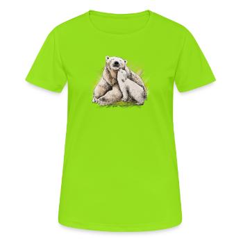 Icebear - T-shirt respirant Femme - vert néon - Devant - AI Model Female 172 dark (172cm)