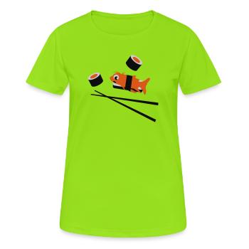 Sushi - Frauen T-Shirt atmungsaktiv - Neongrün - Vorne - AI Model Female 172 dark (172cm)