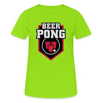 Beer Pong Patch - Women's Breathable T-Shirt - neon green - Front - AI Model Female 172 dark (172cm)