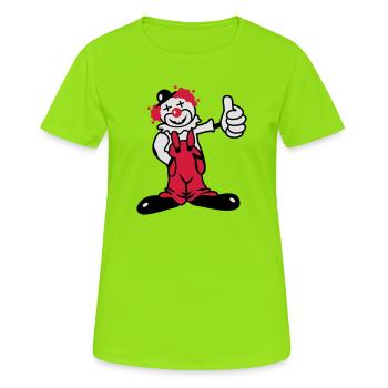 Un clown drôle - T-shirt respirant Femme - vert néon - Devant - AI Model Female 172 dark (172cm)