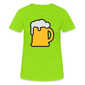 Bierkrung | Beer Mug - T-shirt respirant Femme - vert néon - Devant - AI Model Female 172 dark (172cm)