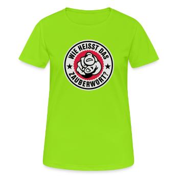 Zauberwort - Frauen T-Shirt atmungsaktiv - Neongrün - Vorne - AI Model Female 172 dark (172cm)